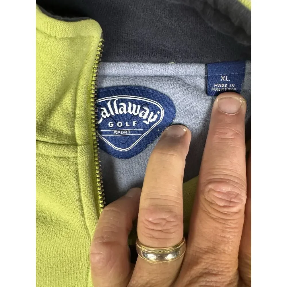 Callaway Golf Sport Quarter Zip Pullover Sweatshirt Lime Green Men’s XL